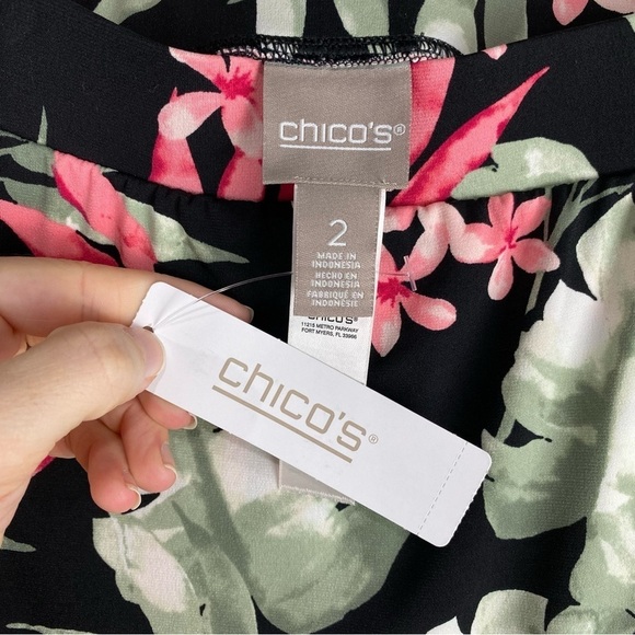 Chico's Paper Whites Tulip High Low Soft‎ Stretch Jersey Knit Maxi Skirt 2 (NWT) - Picture 3 of 5